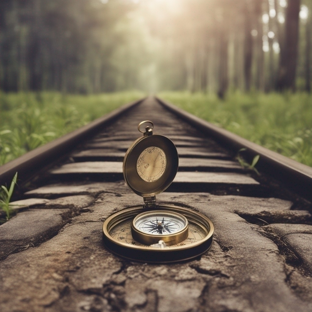 Kompass auf dem Gleis